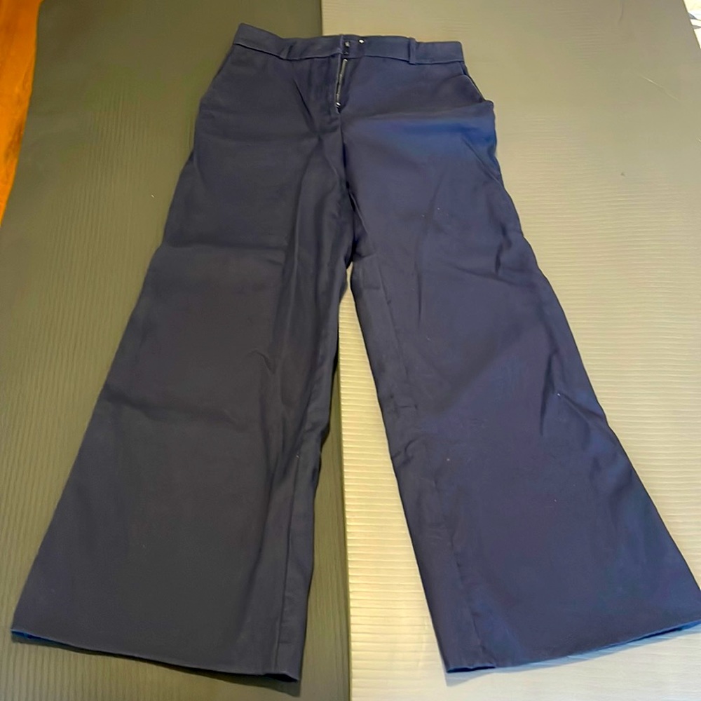 100% cotton trousers career pants flattering navy blue 2 xs